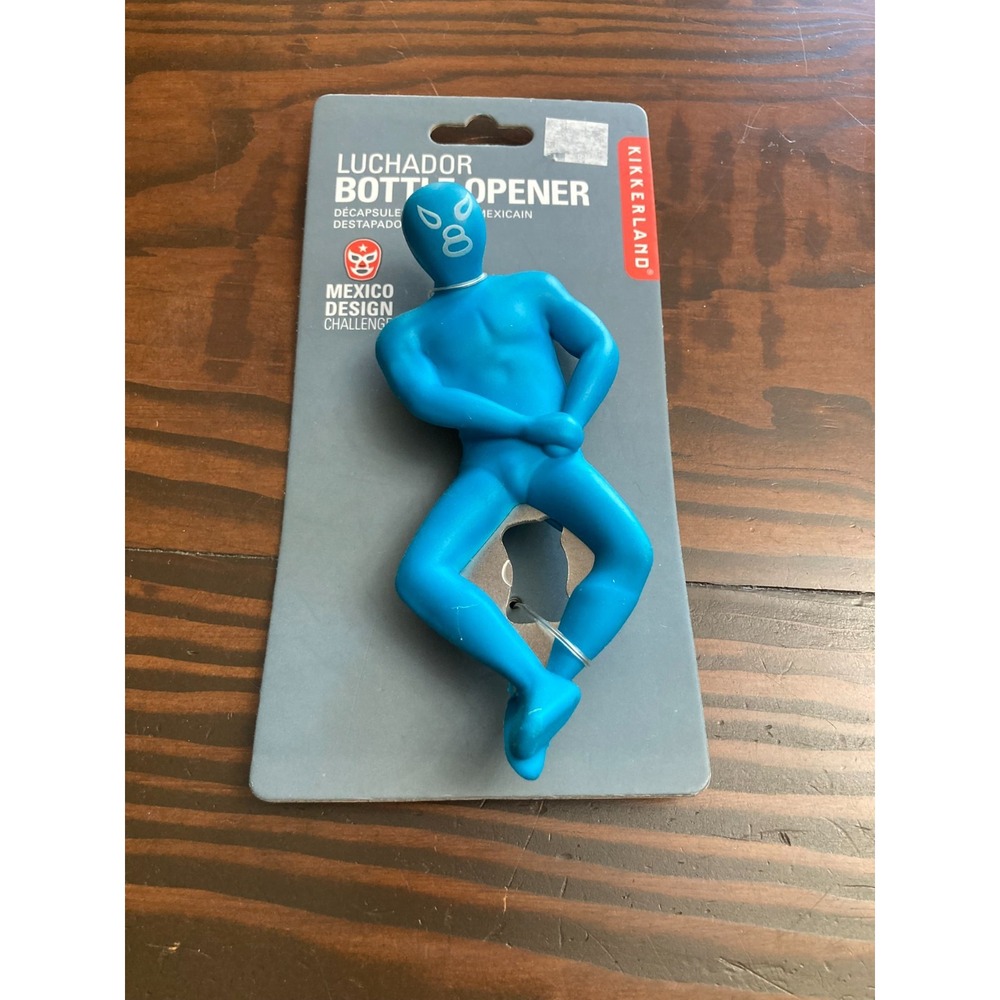 Kikkerland Luchador Bottle Opener Mexican Design Challenge - Turquoise - NIP